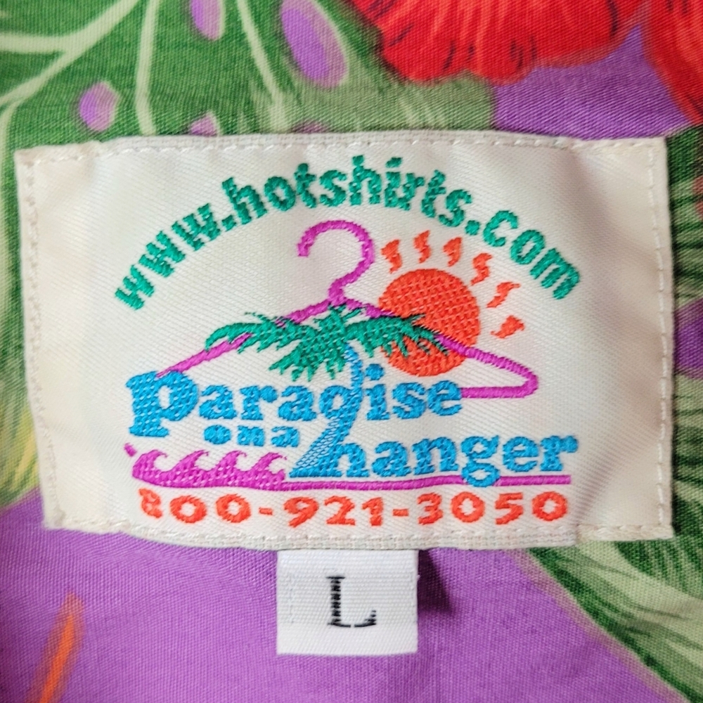 Vintage Paradise Exploding Volcano Lava Button-Up… - image 3